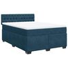 vidaXL Boxspring met matras fluweel donkerblauw 140x200 cm