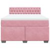 vidaXL Boxspring met matras fluweel roze 140x190 cm