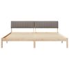 vidaXL Bedframe Bruin en taupe 200 x 200 cm Massief grenenhout