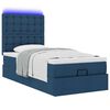 vidaXL Ottoman bed met matras en LED's 90x190cm stof blauw