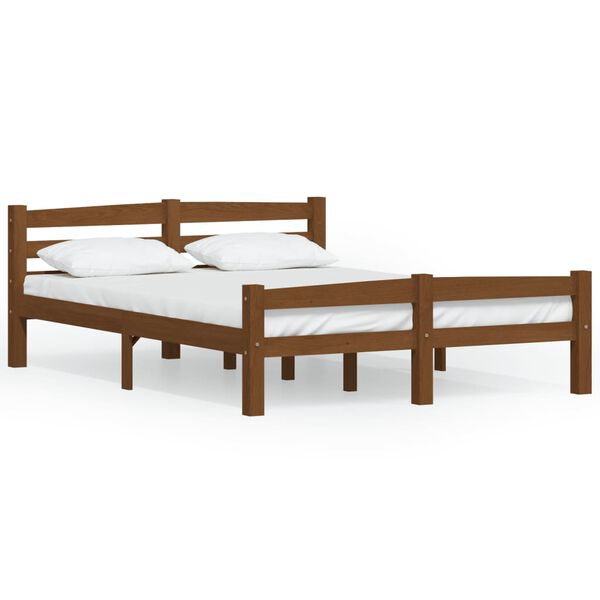 vidaXL Bedframe massief grenenhout honingbruin 120x200 cm