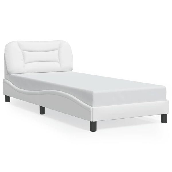 vidaXL Bedframe zonder matras "Hvar" kunstleer wit 90x190 cm