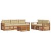 vidaXL Buiten bankenset 6 st Natuurlijk en Beige