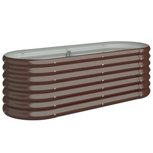 vidaXL Plantenbak 114x40x36 cm gegalvaniseerd staal bruin