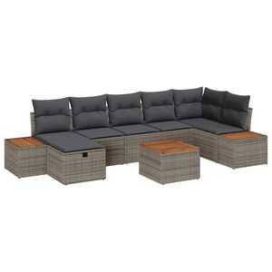vidaXL Tuin Sofa Set 8 st Grijs poly rattan