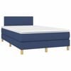 vidaXL Boxspring met matras en LED stof blauw 120x190 cm