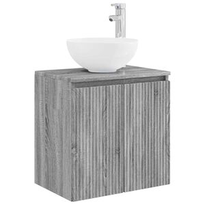vidaXL Wandgemonteerde wastafelmeubel Grijs Sonoma 49,5 x 35 x 63 cm