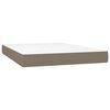 vidaXL Boxspring met matras stof taupe 140x200 cm