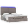 vidaXL Ottoman bed met matrassen en LED's 160x200cm stof taupe