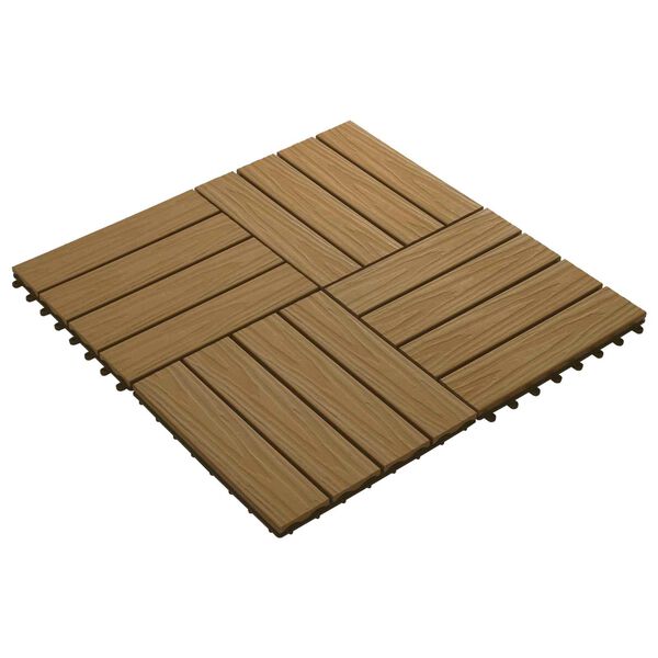vidaXL Terras Tegel 3D-Design 11 pcs Teakhout 30 x 30 cm WPC
