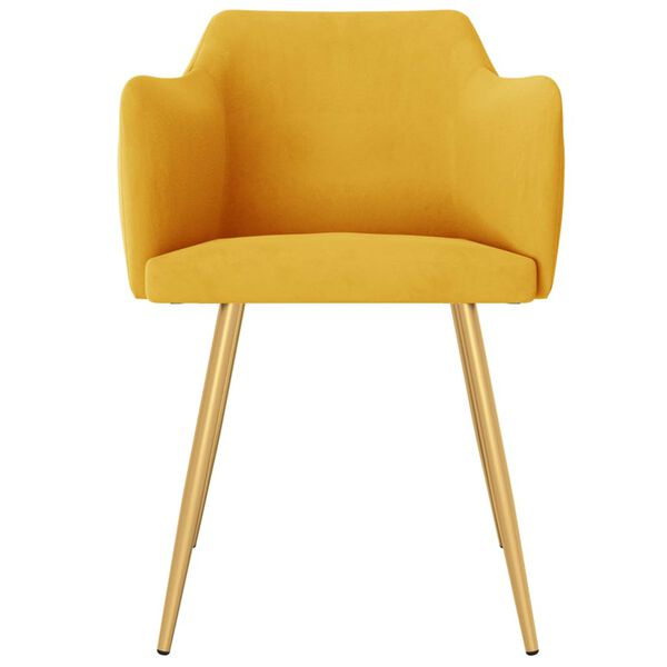 vidaXL Eetkamerstoelen 2 st fluweel geel