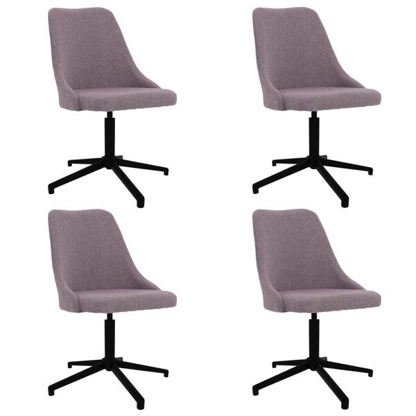 vidaXL Eetkamerstoelen 4 st draaibaar stof taupe