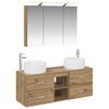 vidaXL Badkamermeubelset 4 st Artisanaal eiken Bewerkt hout en glas