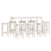 vidaXL 9-delige Barset massief grenenhout wit