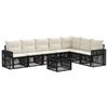 vidaXL Tuinbankenset 8 pcs Zwart en Cream Wit poly rattan