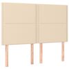 vidaXL Boxspring met matras stof cr&egrave;mekleurig 140x190 cm