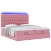vidaXL Ottoman bed met matrassen en LED's 200x200cm fluweel roze