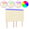 vidaXL Hoofdbord LED 144x5x118/128 cm kunstleer cr&egrave;mekleurig