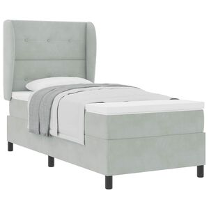 vidaXL Boxspringbed met matras Lichtgrijs 200 x 80 cm Polyester