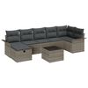 vidaXL Tuin Sofa Set met kussen met opslag 8 pcs Grijs Poly riet