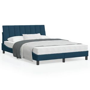 vidaXL Bed met matras "Hanko" fluweel blauw 120x200 cm