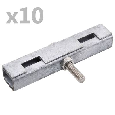 vidaXL U-matverbinding 10 sets zilverkleurig