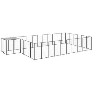 vidaXL Hondenkennel 19,36 m&sup2; staal zwart