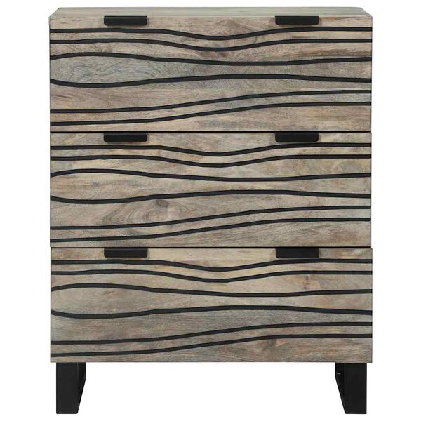 vidaXL Dressoir met lade Wit 60 x 33.5 x 75 cm Massief mangohout