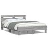 vidaXL Bedframe met hoofdeinde en LED grijs sonoma eiken 120x190 cm