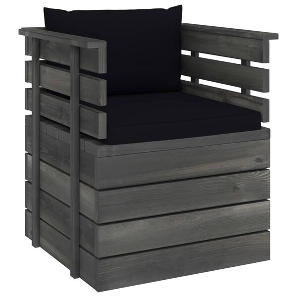 vidaXL 7-delige Loungeset met kussens pallet massief grenenhout