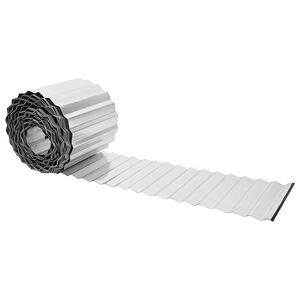 vidaxl Gazonrand 5 m x 15 cm Gegalvaniseerd staal zilver