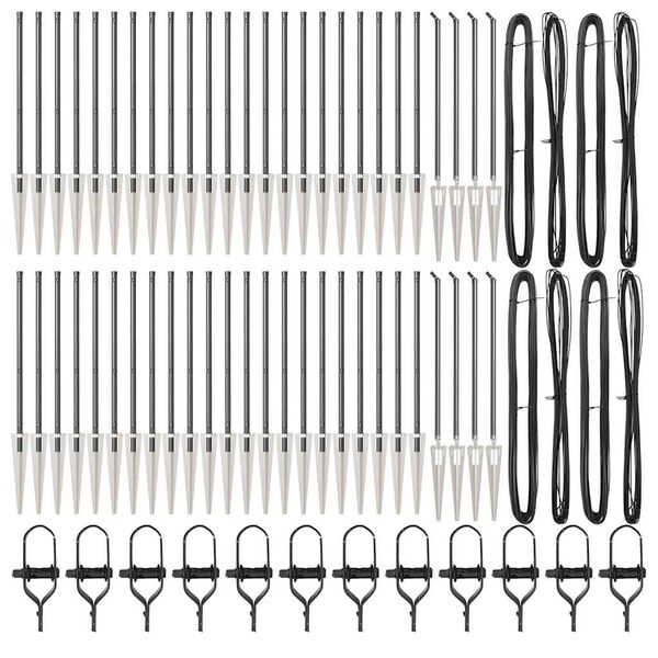 vidaXL Hek Post Anders 52 pcs Grijs 3,2 x 3,2 x 60 cm Staal