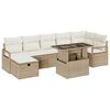 vidaXL Tuin Sofa Set met kussen met opslag 8 pcs Beige Poly riet