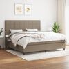 vidaXL Boxspring met matras stof taupe 200x200 cm