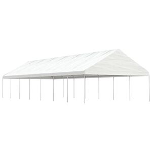vidaXL Prieel met dak 15,61x5,88x3,75 m polyetheen wit