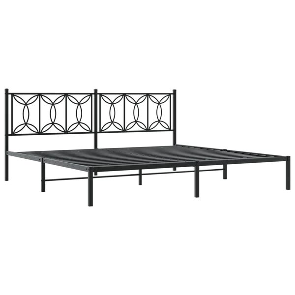vidaXL Bedframe met hoofdbord metaal zwart 193x203 cm