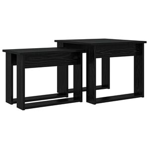 vidaXL Koffietafel Set 2 st Zwart Eiken 50 x 52 x 42 cm Bewerkt hout