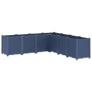 vidaXL Plantenbak 160x160x53 cm polypropeen blauwgrijs