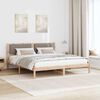 vidaXL Bedframe met hoofdeinde Taupe 200 x 200 cm Massief grenenhout