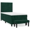vidaXL Boxspring met matras fluweel donkergroen 90x200 cm