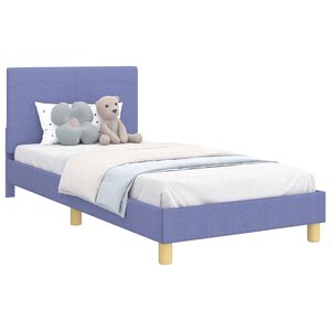 vidaXL Bedframe voor kinderen met hoofdbord Jeans Blauw 90 x 200 cm