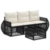vidaXL Tuinbankenset 4 st Zwart en Cream Wit poly rattan