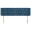 vidaXL Hoofdbord met randen 163x16x78/88 cm fluweel donkerblauw