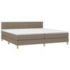 vidaXL Boxspring met matras stof taupe 200x200 cm