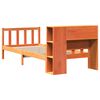 vidaXL Bed met boekenkast zonder matras massief hout wasbruin 75x190cm