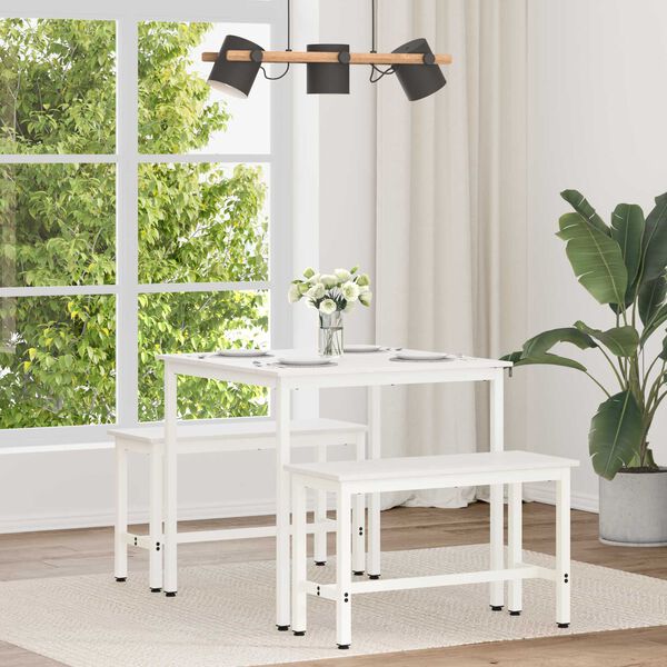 vidaXL Eettafel Wit 80 x 80 x 75 cm Massief grenenhout