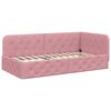 vidaXL Hoekbedframe met matras met hoofdeinde Roze 90 x 200 cm Fluweel