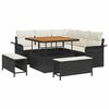 vidaXL Tuinbankenset 8 st Zwart poly rattan