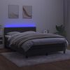 vidaXL Boxspring met matras en LED fluweel donkergrijs 140x190 cm