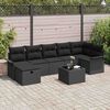 vidaXL Tuin Sofa Set met kussen met opslag 8 pcs Zwart Poly riet